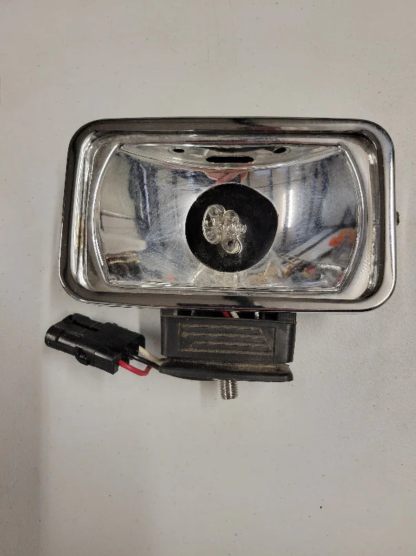 Rectangular Strobe Light Chrome Housing Clear