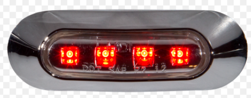 HD37004SMDR Chrome 3.75" Oval Clearance Marker Light