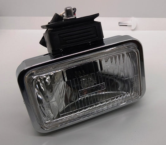 Rectangular Strobe Light Chrome Housing Clear